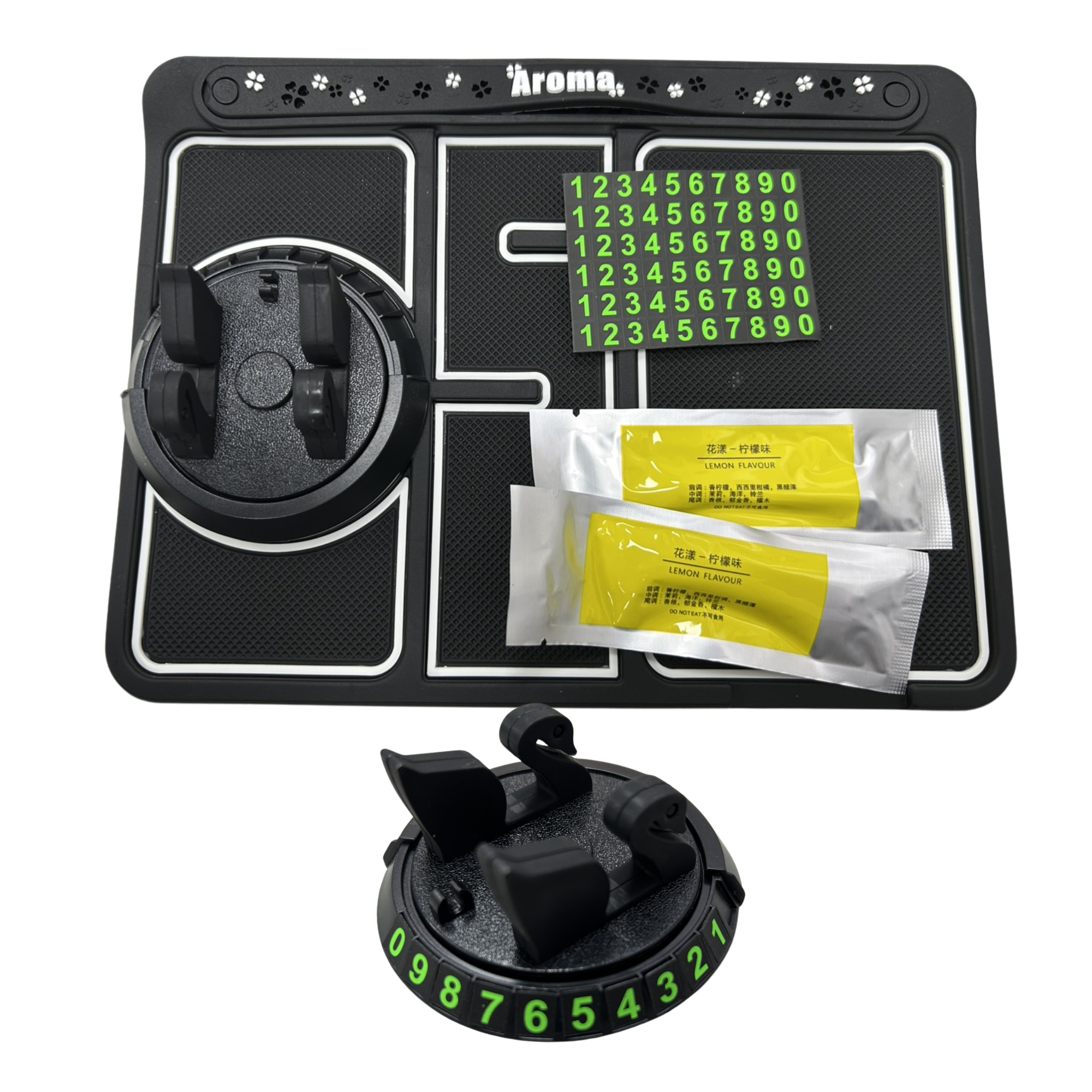 E34-1_汽車多功能防滑墊手機架(白邊)