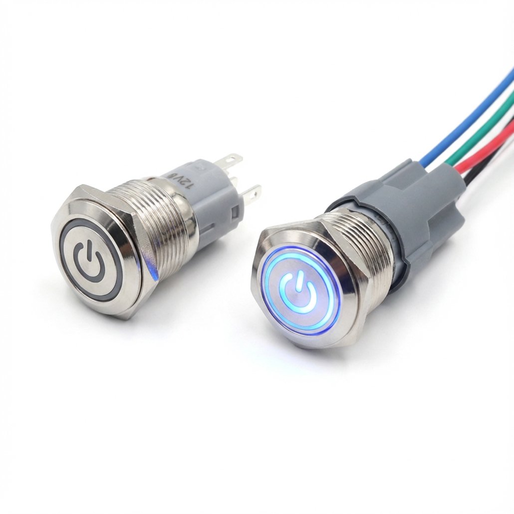 D46-1_暗鎖彩色LED開關(自鎖式含插座)